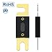 Baomain 1-Pack 500A ANL Fuse Holder Kit with Fuse - Gold-Plated Terminals, for Car Audio, Amplifiers, 12V/24V DC Systems, Compatible with 0/2/4 AWG Wires