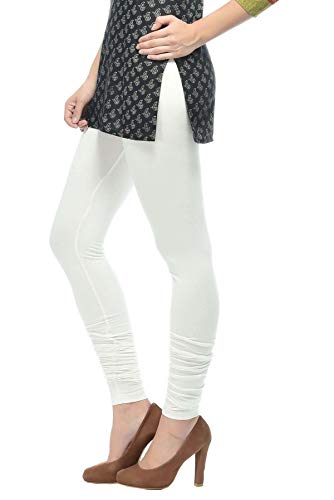 Image of Frenchtrendz Women's Cotton Spandex Stretchable Mid Rise Slim Fit Churidar Leggings Pull On