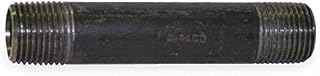 3/8 in Black Steel Nipple, 2 in Overall Pipe Length, Threaded on Both Ends, Seamless, Pipe Schedule-Each