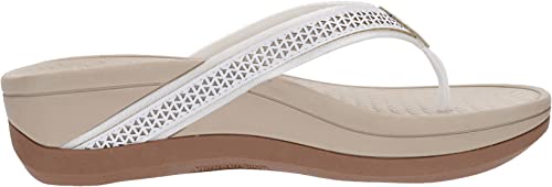 Whitin Flip Flops For Women With Arch Support Toe Post Sandals Size 7 7.5 Waterproof Orthopedic Sandles Pool Summer Slides Ladies' House Outdoor Thong Platform Sandals Beach Walking Shoes White #TOP2