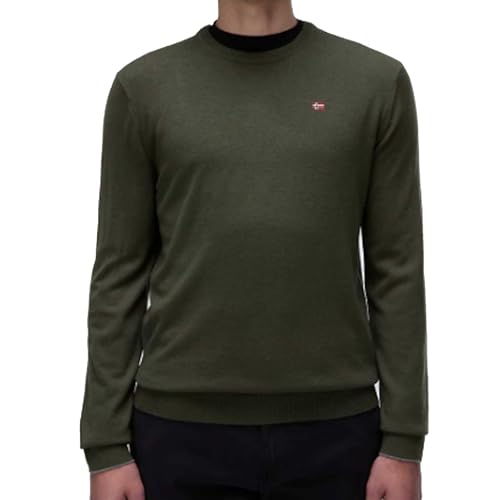 Maglione Napapijri homme vert : pull chaud en maille casual