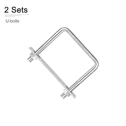 Image of DTGN M10x85x100mm(ThreadxWxL) Square U Bolt - 2Pack - Good for Trailer Pipe Replacement Parts - 304 Stainless Steel U Shape Bolts