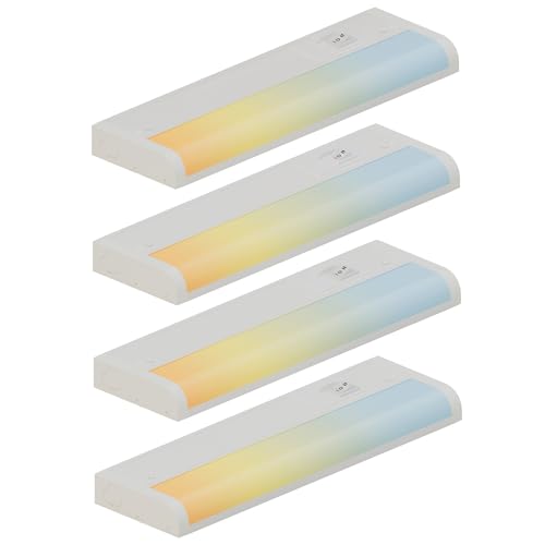 Image of ZAGO 12 Inch LED Hardwired Under Cabinet Lighting with Clamp Connector, 5CCT Switchable, Undercounter Led Lights for Kitchen, 120V, 6W, 430-510LM, ETL & Damp Rated, White, 4 Packs