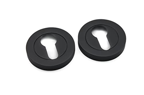 Rothko and Frost Ensemble de rosace de porte ovale pour salle de bain Style européen Noir mat