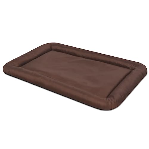 Drillkyn Cama para perros tamaño L marrón de tela Oxford recubierta de poliuretano 67 x 43 cm, cojín antideslizante para perros y cama para cachorros, personas mayores, coche y sala de estar, funda