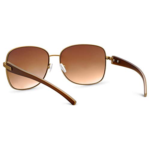 Óculos de Sol em Aço Dourado Fosco