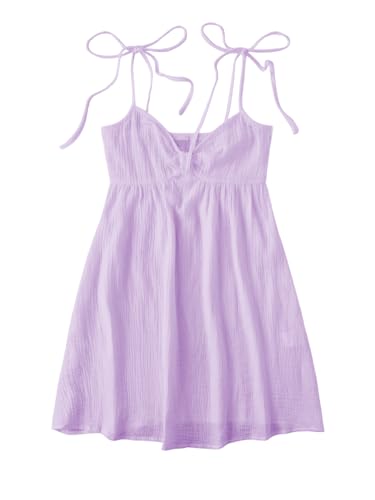 Image of SOLY HUX Women's Summer Cami Sun Dress A Line Tie Shoulder Y2k Cute Casual Short Mini Beach Babydoll Dresses