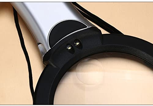Lente d'Ingrandimento 2,25X 5X con Illuminazione a LED, Ideale per Lettura, Cucito, Ricamo e Punto Croce, con Tracolla.