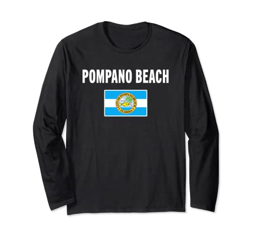 Pompano Beach Flag National Pride Regalo recuerdo Manga Larga