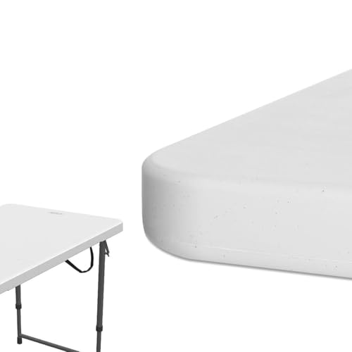 Image of 'Amaze' 4? X 2? Ft Multipurpose Folding Table with Adjustable Height | HDPE Plastic Laptop Desk for Home Office, Dining, Picnic & Outdoor Camping Table Space-Saving & Sturdy Design � White