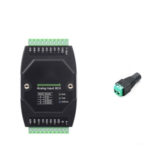 Image of RTU Enabled 8CH Analog Input Module, RS485 Communication, 25Hz Data Update, DC 7-36V Power, DIN Rail Installation Ready (A)