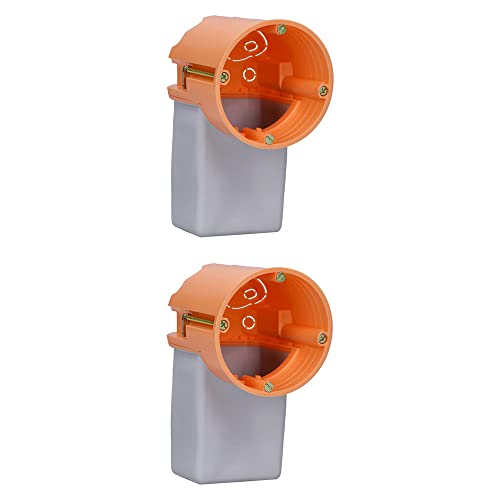 Voxura Hohlwand-Elektronikdose Tunneldose Gerätedose Schalterdose 75mm tief HW Ø 68mm Orange 2 Stück Cover