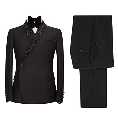 Costume deux pièces homme avec veste un bouton et pantalon élégant