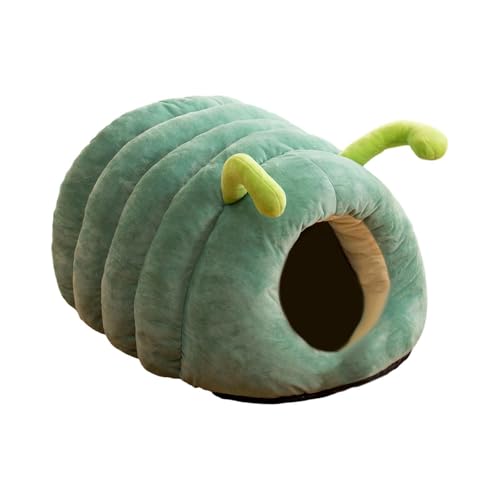 Niche semi-fermée chat chenille rembourrée et coussin-nid pour chien indéformable