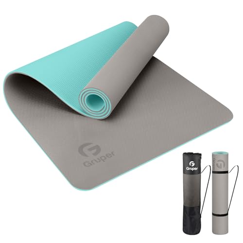 Image of Gruper Yoga Mat Non Slip, Eco Friendly Fitness Exercise Mat with Carrying Strap,Pro Yoga Mats for Women,Workout Mats for Home, Pilates and Floor Exercises