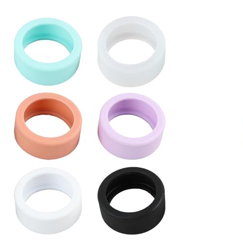 Image of 6Pcs Ring Cover Compatible with Ultrahuman Ring AIR Oura Ring Gen 3/4 Heritage/Horizon/Ceramic, Ring Protector Anti-Scratch Elastic for Men Women, Surport Charging with Cover on, Size 6 to 10, 6Colour