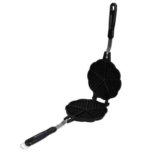 Luocute Pentola per Waffle a Forma di Cuore, 5 Piastre per Waffle in Alluminio Pressofuso Antiaderente per Mini a Forma di Cuore, con Design Leggero Facile da Pulire per Colazione in