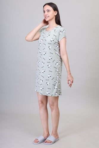 Image of CAMEY Printed Knee Length Nighty|Loungewear|Nightwear|Sleepwear|Home Wear Short Nighty for Women