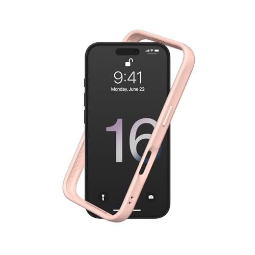 Coque Bumper iPhone 16 antichoc RhinoShield protection personnalisable rose
