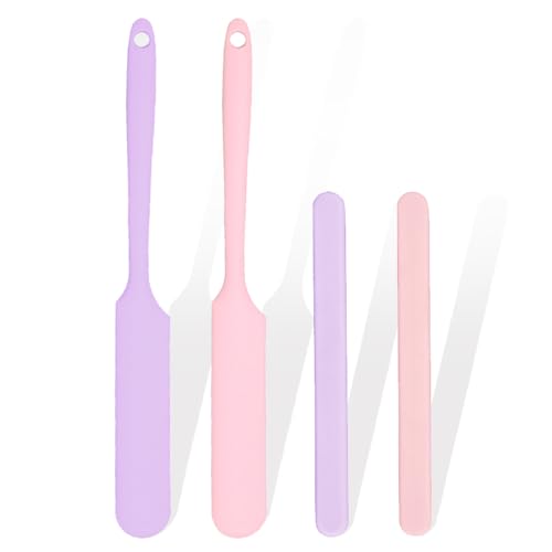 Image of 4Pcs silicone wax applicator Non-stick Waxing Applicator Hair Removal Sticks Applicator Spatula Reusable Hard Wax Scraper for Home Salon Body Use mix (4pc mix colour)
