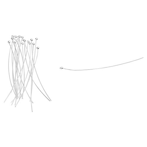Ochoos New 2-Inch 20-Piece Silver Plated Ball Head Pins, 22-Gauge