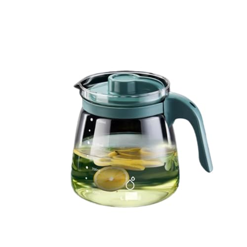 Conutooスタイリッシュで清潔、 ケトルはさまざまな飲み物に使用できます 、冷水筒、ガラス、耐熱冷水筒、透明急須、紅茶ポット、麦茶、冷蔵庫、軽量、大容量、目盛り付き (1700ml,グリーン)
