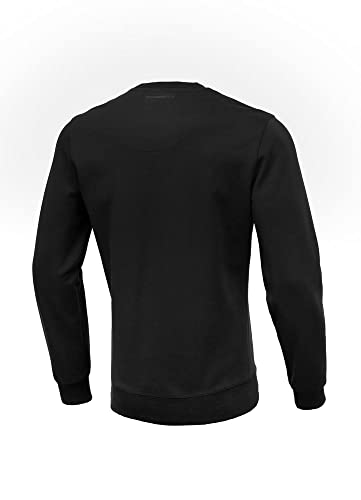 PITBULL - Bluza męska Beyer Crewneck, długi rękaw z bawełny i poliestru, sweter z okrągłym dekoltem, wysokiej jakości i wygodny, sportowy styl, czarny, XL