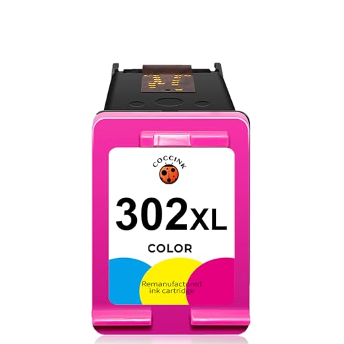 COCCINK 302XL Cartucho de Tinta Remanufacturado para HP 302 XL Tinta para HP Impresora DeskJet 3630 3639 3633 1112 1110 3636 2130 Envy 4520 4521 4526 4525 4512 OfficeJet 3830 3831 5220 Color