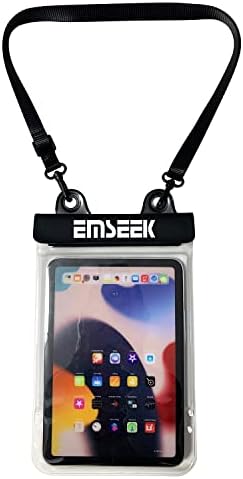 EMSEEK Waterproof Ebook Reader Cover Waterproof Tablet Case Dry Bag Waterproof Holder Pouch for Amazon Kindle Oasis Paperwhite Fire 7 IPAD Mini 6 5 4 Passport Wallet Key Fob Money Phone(Black)