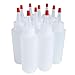 kelkaa 4oz HDPE Durable Plastic Squeeze Bottles with Yorker Red Cap Natural Clear Bottles for Food, Crafts, Any DIY Liquid Products, Multi Purpose Refillable Bottles (Pack of 10)
