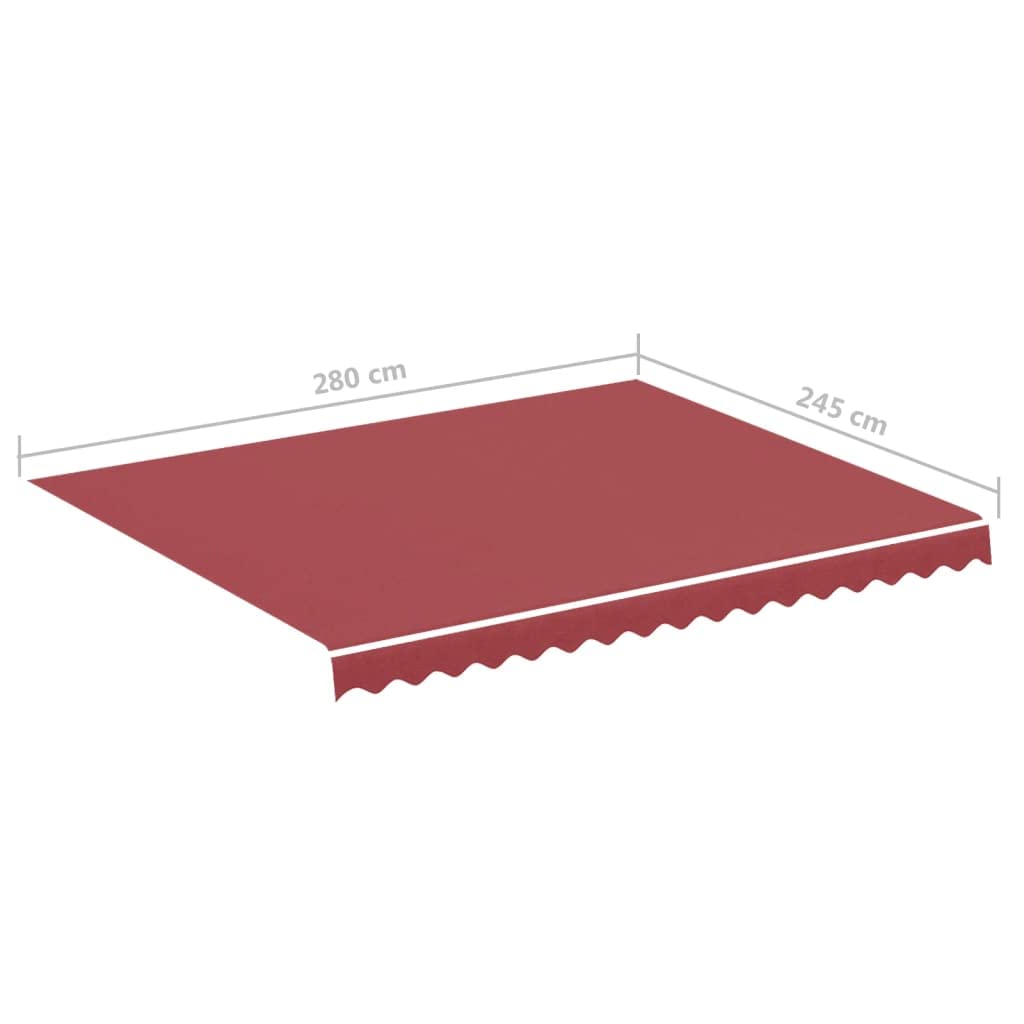 Leasha Toile de Rechange Store Banne avec Lambrequin, Toile Tissu de Remplacement pour Auvent 280x245 cm Bordeaux Rouge