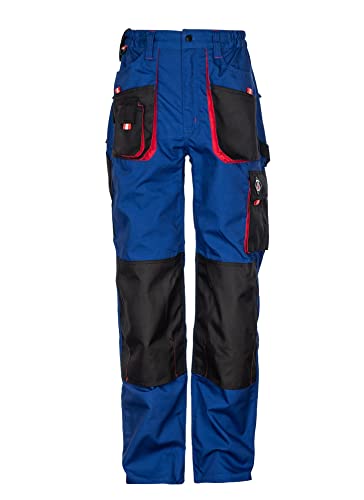 Stenso Emerton - Pantalones de Trabajo Estilo Cargo para Hombre - Resistentes - Azul Real/Negro/Rojo - 56 Cover