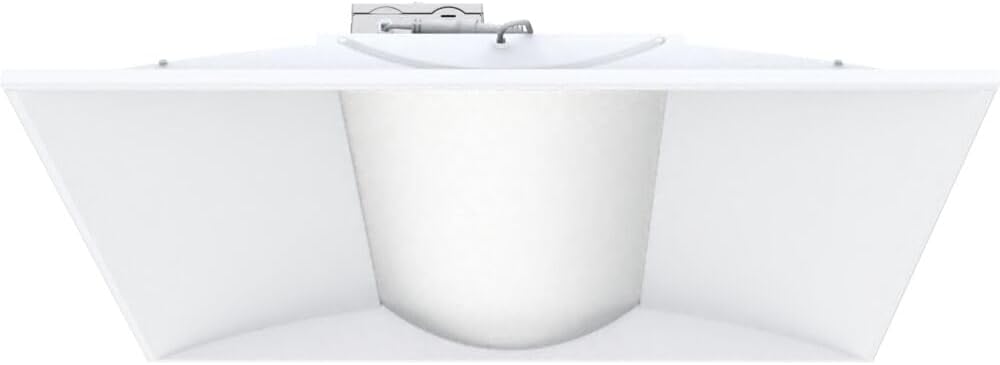 Lithonia Lighting 2x2 LED Troffer Light, Stack Switch LED Lay-in Ceiling Light Fixture, Adjustable Lumens, 3500K/4000K/5000K Switchable Color Temperature, Includes Emergency Battery Backup, White