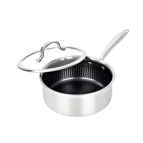 Brentwood 3-Ply Hybrid Non-Stick Laser Etched Stainless Steel Induction Ready Frying Pan (B-SPH20L, 3-Quart)