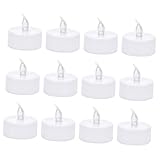 SEWOART 12 Stück elektronisches Teelicht LED teelichter kerzen flackern geführte flammenlose Kerzen Party USB Flammenlose Kerzen weiß geführte Geburtstagskerzen Plastik