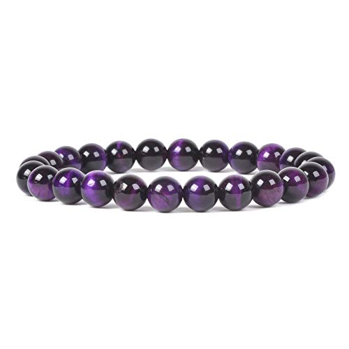 Image of Justinstones Gem Semi Precious Gemstone 8mm Round Beads Stretch Bracelet 7 Inch Unisex