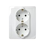 Muy conveniente Simon F1591459030 Doble base enchufe blanco