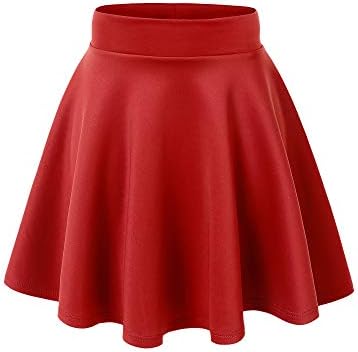 Women's Basic Versatile Stretchy Flared Casual Mini Skater Skirt XS-3XL Plus Size