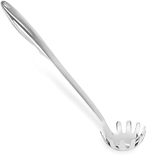 Internet’s Best Stainless Steel Pasta Fork - Silver Spaghetti Kitchen Ladle - Strong