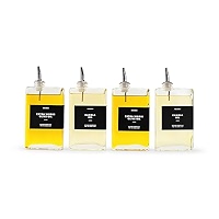 Molimoli Lot de 2 distributeurs d'huile et de vinaigre avec bec verseur en métal, bec verseur lesté, distributeur de bouteille en verre pour cuisine avec plateau en céramique, noir, 350 ml Molimoli Lot de 2 distributeurs d'huile et de vinaigre avec bec verseur en métal, bec verseur lesté, distributeur de bouteille en verre pour cuisine avec plateau en céramique, noir, 350 ml