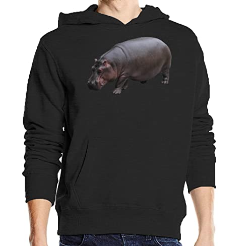 Sweat à capuche hippopotame contre le froid, coton mélangé doux et durable