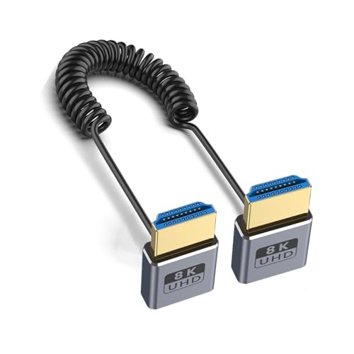 Câble vidéo enroulé 2.1 8K60Hz d'extension flexible mâle femelle bidirectional 48 Gbit/s