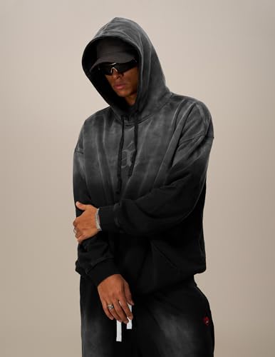 Aelfric Eden Essential Hoodies For Men Acid Wash Gradient Oversized Heavyweight Cotton Plain Hooded Sweatshirt Unisex