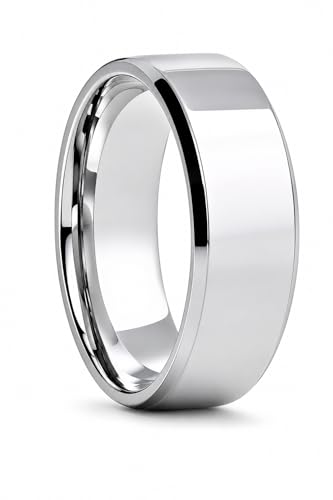 Image of VIEN Rings for Men Trendy 316L Stainless Steel Silver Band Ring for Men and Boys