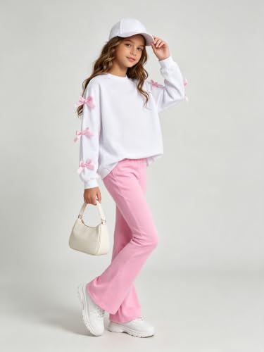 Image of Girls Outfits 2 Piece Long Sleeve Butterfly Sweatshirt and Pants Fall Clothing Set Size 7-14 Years