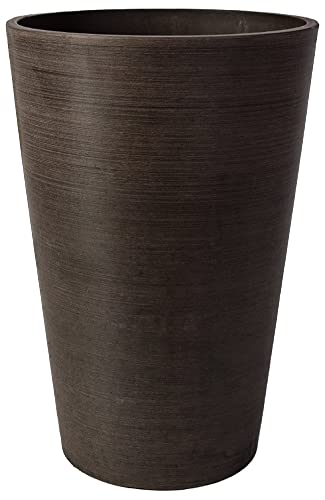 Algreen Valencia Round Planter Pot, 12.25 By 18-Inch, Textured Brown #TOP4