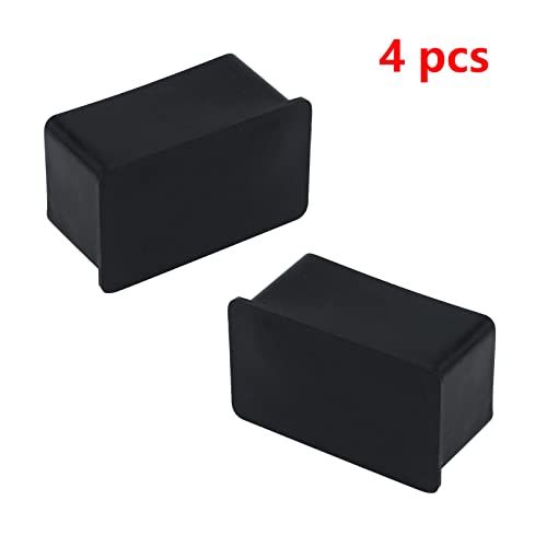 Antrader 4Pcs Table Chair Leg Tips Rectangle Shaped Rubber Pvc Furniture Pads Foot End Caps Covers Protectors 1" X 2" #TOP2