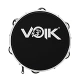 Pandeiro profissional 10" pele leitosa preto voik pv10-bk