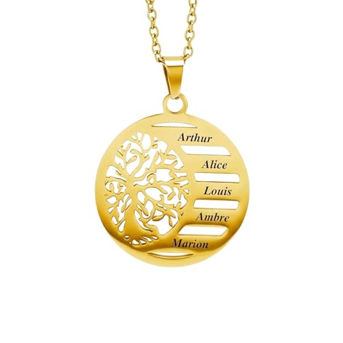 Pendentif Famille Gravé finitions précieuses dorée ou argentée de haute qualité