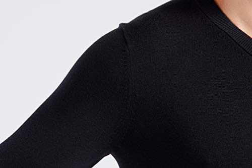Gilboa Men's 100% Cotton V-Neck Pullover Sweater, Black, L #TOP4